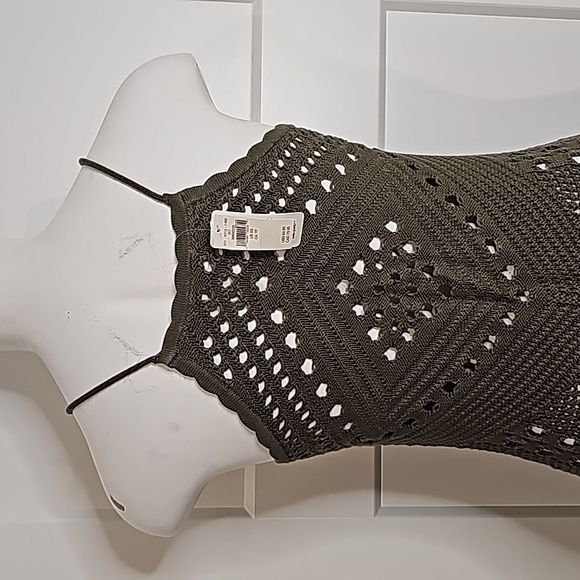 NWT Aerie Olive Green Crochet Dress - Picture 8 of 11